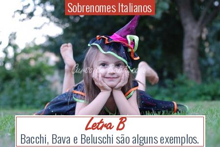 Sobrenomes Italianos - Letra B