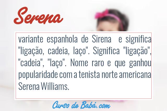 Significado do nome Serena - Nome Perfeito