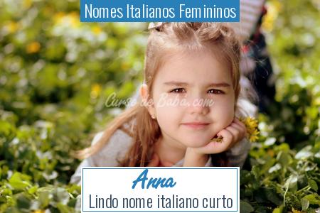 Nomes Italianos Femininos - Anna