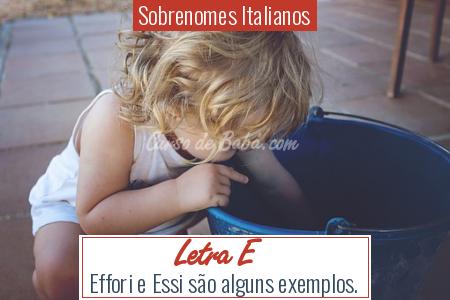 Sobrenomes Italianos - Letra E