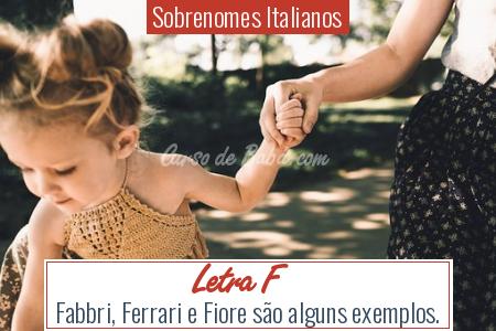 Sobrenomes Italianos - Letra F